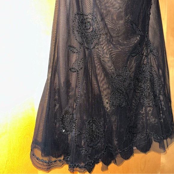 Essentiel Antwerp Black Tulle Sequin Beaded Midi Skirt - Picture 10 of 13